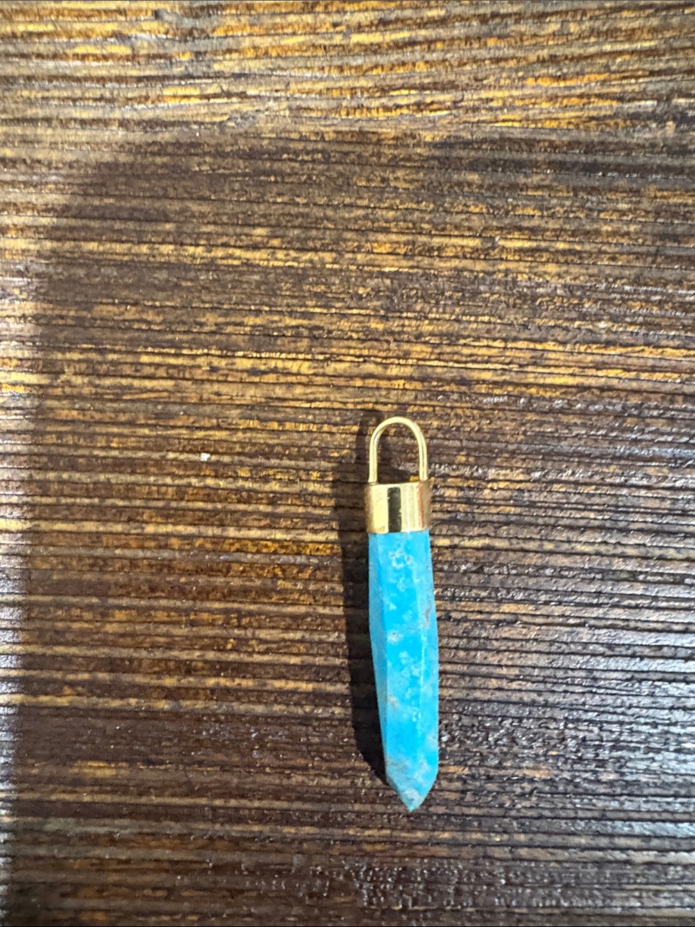 Turquoise 14k Gold bullet charm